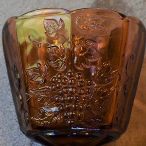 Vintage Footed Vase/Candy Dish Grapes and Vines